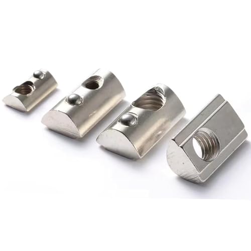3030 Series M8 T Slot Half Round Nuts Roll-in Spring Ball Loaded Elastic Nuts Carbon Steel for European Standard 3030 Series Aluminum Extrusion Profile Rail with 8mm Slot for 3D Printer(M8,30 Pcs) 30-M8(30 Pcs）