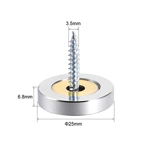 uxcell Mirror Screws Decorative Cap Cover Nails Polished Stainless Steel 25mm 8pcs 25 mm Silvery