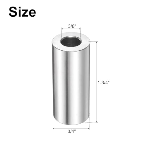 uxcell 10pcs Stainless Steel Spacer 3/8" Bore x 3/4" OD x 1-3/4" Length Screw Bushing Plain Finish Round Metal Spacer for M10 Screws Bolts and Rods 3/8" x 3/4" x 1-3/4"
