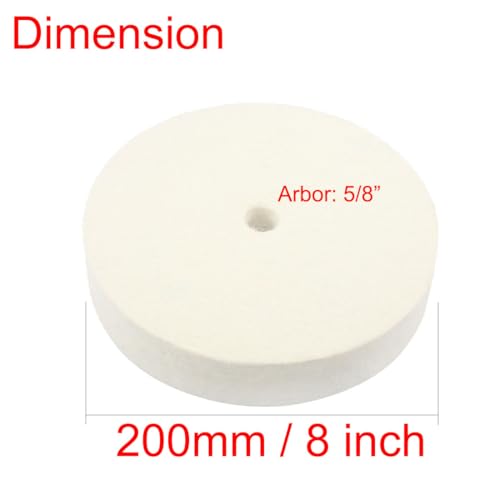 8 Inch Soft Felt Buffing Wheel with 5/8" Arbor Hole 8'' Soft Felt Wheels