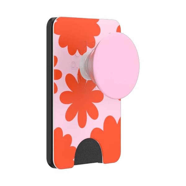 PopSockets Phone Wallet for MagSafe, Phone Card Holder with Grip, Flower - Mirror Floating Florals