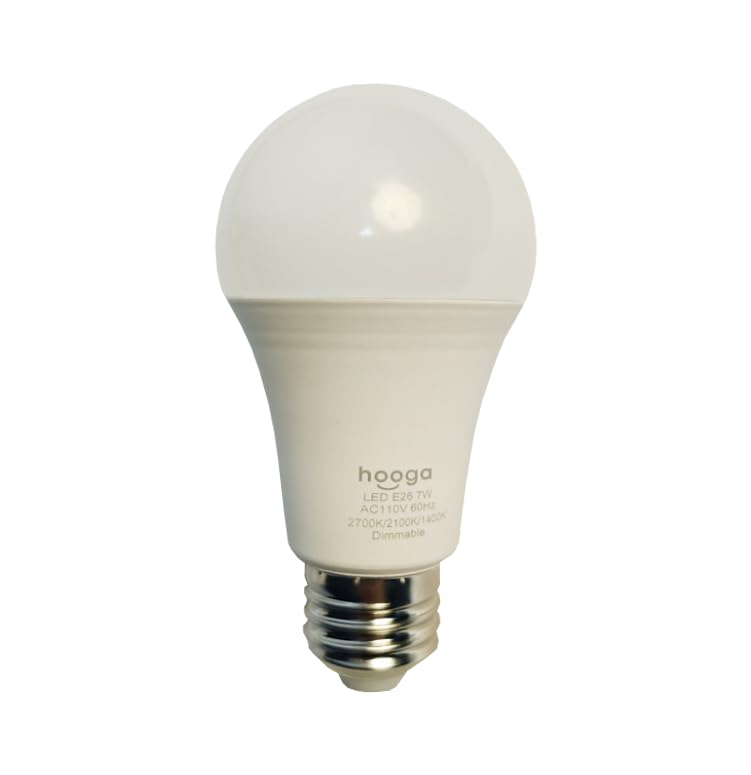 hooga Circadian Rhythm Full Spectrum LED Light Bulb - 2700K, 2100K, 1400K, Flicker-Free, Blue Light Free Night Mode, 7W Energy Efficient Warm White for Sleep, Relaxation & Focus - 4 Pack Circadian 4-pack