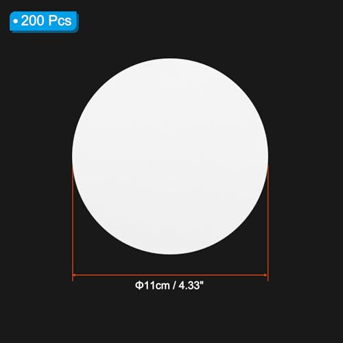 PATIKIL 200Pcs 11cm Qualitative Filter Paper Circles, Fast Speed Round Laboratory Filter Paper Chemical Industrial Oil Testing Funnel Filter Paper