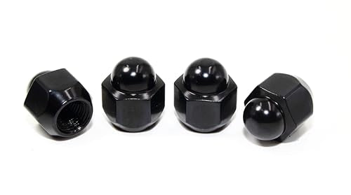 Set of 20 Veritek 12x1.25mm 3/4 Hex 0.95 Inch Black OEM Factory Style Acorn Conical Seat Dome Top Lug Nuts for Subaru Factory Wheels