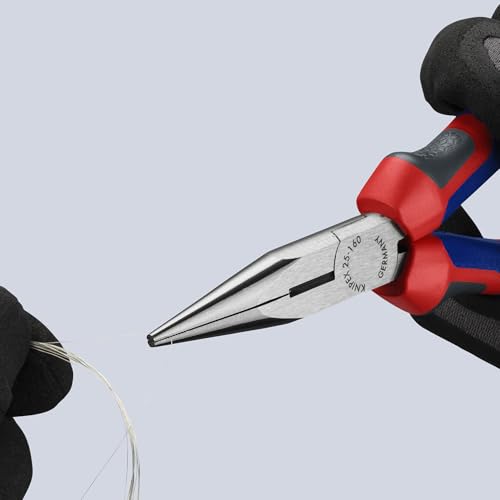 KNIPEX - Long Nose Pliers w/Cutter, Multi-Component (25 02 160),6-1/4 inches Classic 6-1/4 inches Multicolor