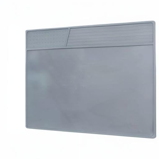 Grey Soldering Mat Heat Resistant 932℉ Solder Mat, With Scale Ruler And Screw Position, Silicone Repair, For Electronics, Computer, Phone, Magnetic Work, Indicators, Size 16 * 12 in Gray 160 XL