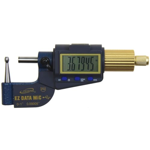 iGaging Reloading Micrometer Tube Ball Spherical Anvil 0-1"/0.00005" Gunsmith X Large Display Gen 2 35-054-UT1