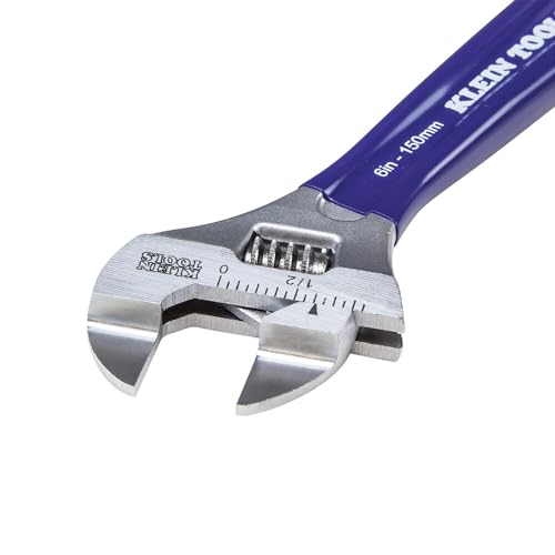 Klein Tools D86934 Adjustable Wrench, Forged with Slimmer Jaw and a High Polish Chrome Finish, 6-inch