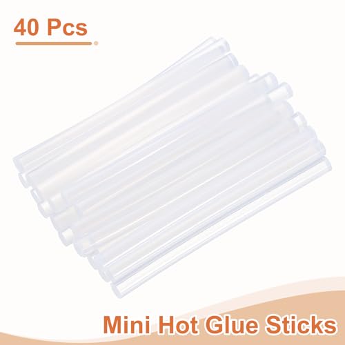 uxcell 40 Pcs Mini Hot Glue Sticks, 0.28" Dia x 3.94" Long EVA Glue Gun Sticks, White Clear Mini Hot Melt Glue Sticks for DIY Craft Sticky Projects