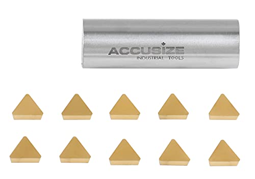 Accusize Industrial Tools Tpg222 Tin Coated Carbide Inserts, 10 Pcs/Box, 2127-1024x10