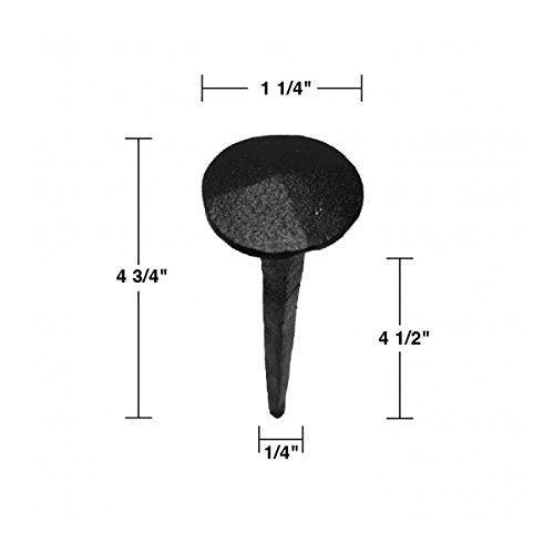 Renovators Supply Manufacturing Black Wrought Iron Clavos Nails 4 3/4 Long Large Decorative Clavos Black Powder Coated Home Farmhouse Nails for Wooden Barn Door, Gate, Window or Shutters Pack of 1