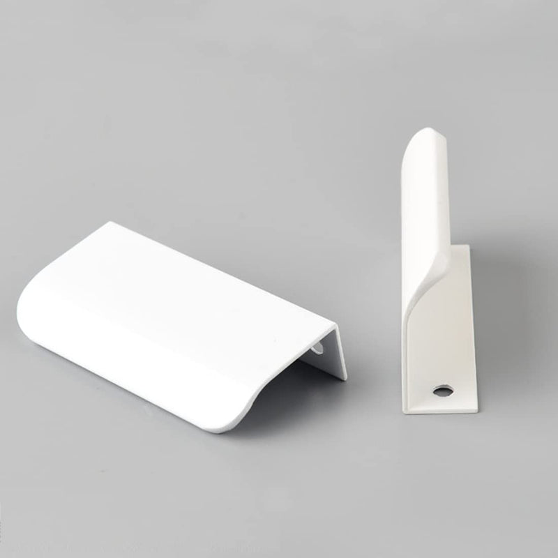 6 Pack Finger Edge Pull Furniture Drawer Handles Bright White Hidden Cabinet Kitchen Drawer Pull Handles Length:300mm/11.8" Arc angle