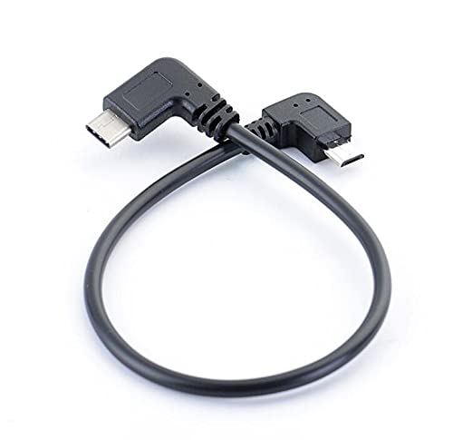 Qaoquda USB Type C to Micro USB Cable, 90 Degree USB-C Male to Micro USB Male Adapter Converter for MacBook Pro, Laptop, Android Devices(Only for Charging) (90 Degree Type C M/Micro M) 90 degree Type C M/Micro M