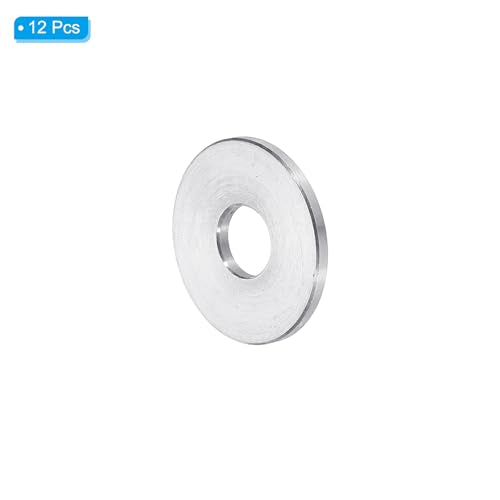 PATIKIL M8 Aluminum Spacers, 12pcs 5/16" x 1" Round Metal Spacers for 5/16 or M8 Screw Bolts, Unthreaded Standoff Bushing 1/8"L, 8.5x25x3mm M8 x 25mm OD x 3mm L