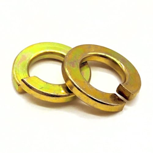 (200 Pieces) 1/4" Alloy Split Lock Washers Zinc Yellow 200