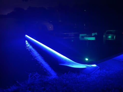 Marine Submersible LED Light Strip 12V 4ft Blue, Rope Lights, Waterproof Boat Lights