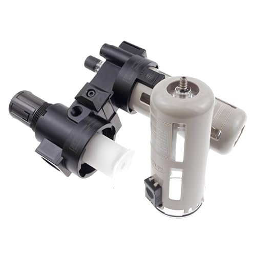 Compressed Air Filter Regulator Lubricator Combo Airtac BFC2000-C 1/4''NPT 0-140 PSI with Pressure Gauge Semi-Auto Drain 3 in 1 Two FR.L Unit BFC2000C 1/4'' NPT