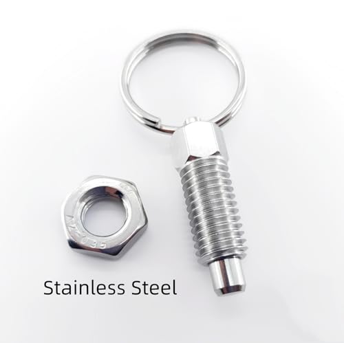 4PCS Spring Plunger with Pull Ring, M16x1.5 Stainless Steel Retractable Spring Manual Pin Quick Release Pull Ring Indexing Plunger for Mould Chassis Cabinet Industrial Equipment and Appliance (M16) M16