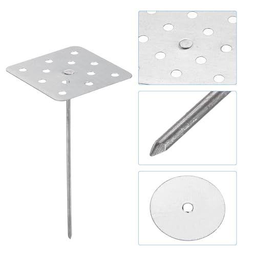 PATIKIL 5.1 Inch Perforated Insulation Pins with Round Washers, 30 Pack Aluminum Insulating Nails Wall Plug for Fixing Foam Boards to Wall or Ceiling 130mm