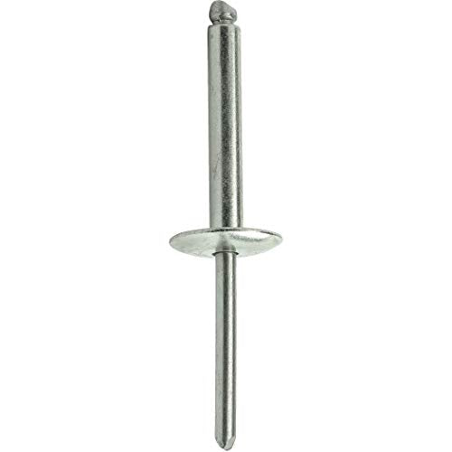 Fastenere Large Flange Pop Rivets - 3/16" x 1" (25 Pack) Heavy Duty, Stainless Steel Blind Rivets, Open End 6-16 Grip Range .876" - 1.00", Corrosion Resistant, High Tensile & Shear Strength 3/16" x 1" (6-16) (25 Pack)