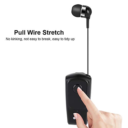 F920 Sports Bluetooth V5.4 Headset Earpiece 2.4GHz Retractable Driving Earphone Support for Office/Driving(Black) for f990 Drahtlose Bluetooth Headset