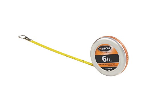 Keson PD618 Diameter Measuring Tape with Steel Blade and Case, 1/4-Inch by 6-Foot