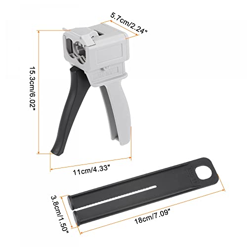UXCELL 50ml Manual AB Epoxy Resin Applicator Dispenser Gun with Glue Mixing Rate of 1:1, for Mixing Different Liquids