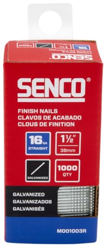 SENCO M001003R 1-1/2" 16 Gauge Straight Finish Nails, Galvanized Finish 1,000 Count Pack