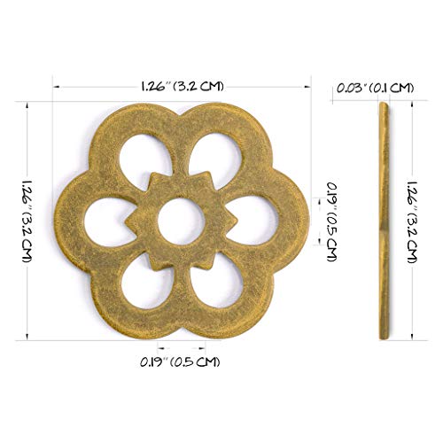 HP Clover Brass Backplate Washers, 10-Pack, 1.3 in
