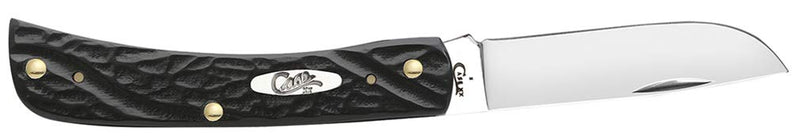 Case WR XX Pocket Knife Rough Black Synthetic Sod Buster Jr Item #18229 - (6137 SS) - Length Closed: 3 5/8 Inches 2.8"
