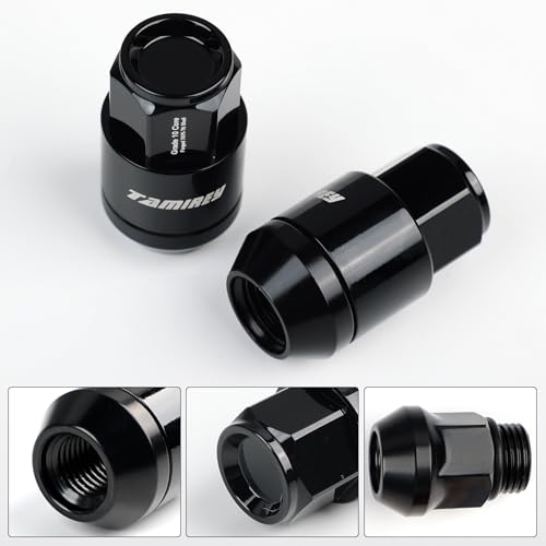 20pcs M14x1.5 Lug Nuts with Forged Aluminum Alloy Material Shell, 24 mm width/42mm Height, Compatible with 2014-2022 Ram 2500 3500, 2003-2016 Ford F250 F350 (Black) 20PCS Black