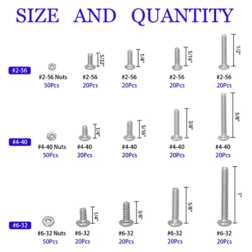 390Pcs Machine Screw Assortment Kit, Phillips Pan Head Screws and Nuts