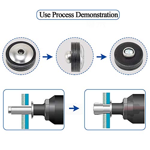 Alloypro 50pcs Black Large Flange Blind Rivets, Aluminum,Flange Diameter 5/8" (16 mm),Pop Rivets Assortment Kit Blind Rivet,3/16" x 3/4",Grip Range(13-16mm) Black 4.8*19mm