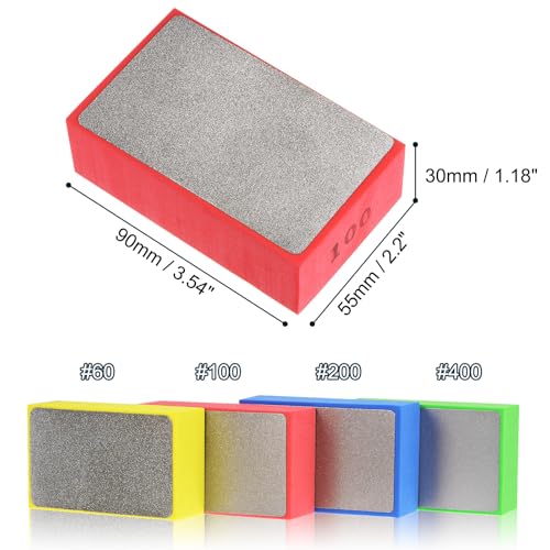 HARFINGTON 2Set(8pcs) Diamond Polishing Pad 60# 100# 200# 400# Grits