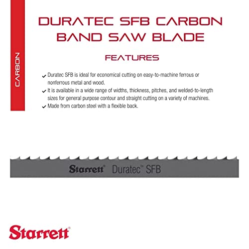 Starrett Duratec SFB Band Saw Blade, 150" L x 1/2" W, .025" Thick, 10 TPI 150" x 1/2" x .025" x 10 TPI