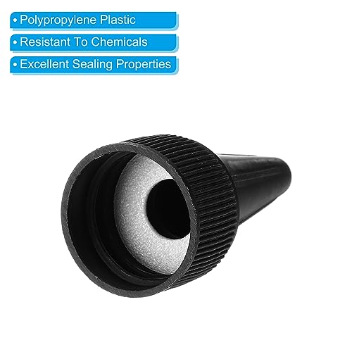 Patikil Twist Bottle Caps, 25Pcs - 20/410 Squeeze Bottle Caps for Glue & Paint Dispensing, Black 20mm