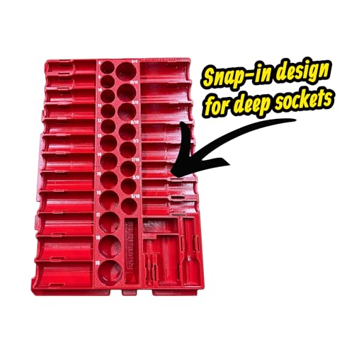 Insert compatible with Low Profile Milwaukee Packout and 3/8" Shockwave Impact 43-Piece Socket Set (49-66-7009)