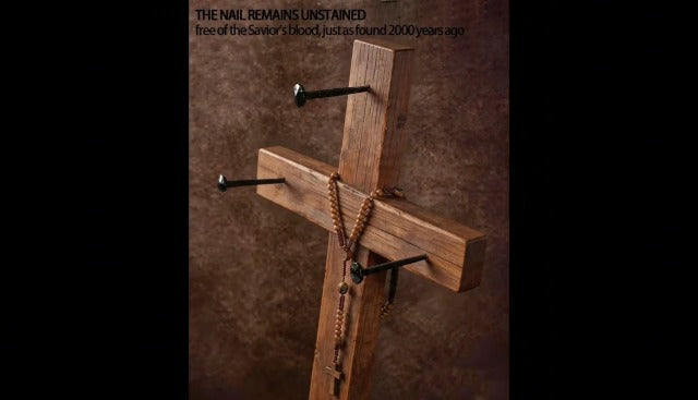 3 Pcs Hand Forged Crucifixion Nails, Wrought Iron Nails for Jesus Cross, Religious Decor & Easter Displays, Flat Head Nails with Natural Rust & Forged Oxide Layer, Original Grey Iron Finish 1