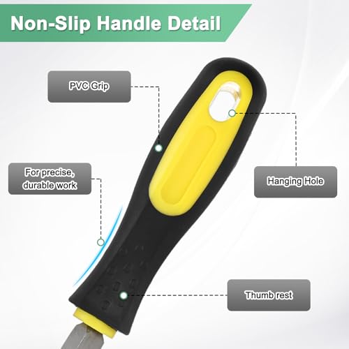 M METERXITY Triangular Metal File 12 Inch, High Carbon Steel Diamond Hand W PVC Grip Handle for Wood/Metal/Ceramic/Glass/Stone/Jewelry/Tile/Model/DIY/Sharpening File 1