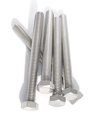 IMScrews Hex 1/4-20 x 5 Long Machine Screws, 304 Stainless Steel Bolts, Pack of 15 1/4"-20 x 5"