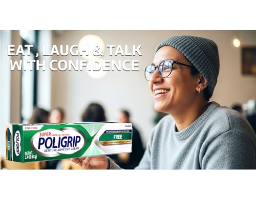 Super Poligrip Denture Adhesive Cream: 2 Packs of 2.4 Oz