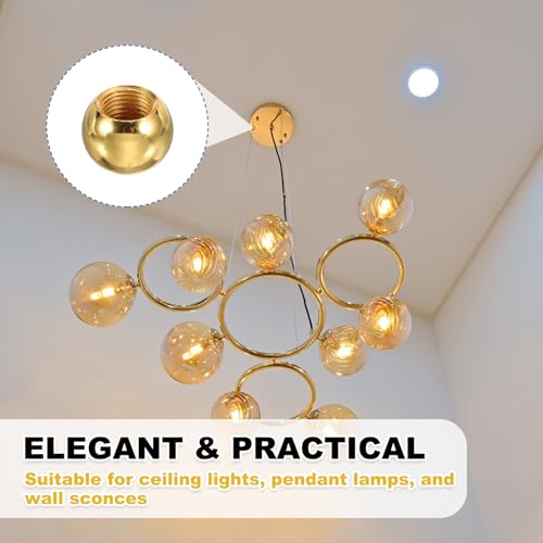 Thread Cap Nuts Knob, 60Pcs Ball Screw Caps - Electroplated Gold M3x9 M4x9 M5x12 M6x12 M10x15 M10x18 60