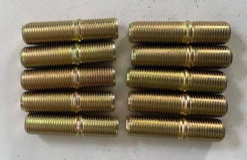 10pcs Double End Wheel Stud Screw in Bolts 1/2"-20 Dia 2" Long Fine Thread Bolts Replacement for Trailer Triton Dexter Hub