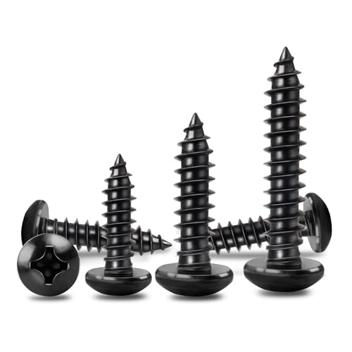 #12x1-1/2 Phillips Pan Head Black Wood Screws 100pcs HS/ZGLS-02 #12 x 1-1/2"