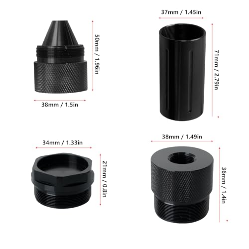 1.375'' x 24 Aluminum Alloy Black Cone Shaped Wheel Lug Nuts with Sealed End Cap Compatible with Kenworth Peterbilt Volvo Freightliner Mack International Trucks, Pack of 12