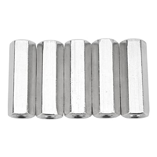 5Pcs Metric Hex Coupling Nuts X 1.75 Pitch 60mm Length 304 Stainless Steel Rod Coupling Nuts Hexagonal Threaded Couplers For Mechanical Fastening And Structural Assembly