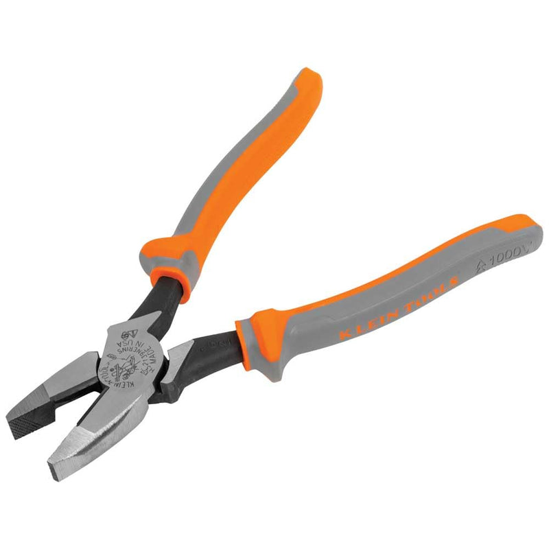 Klein Tools 2139NERINS 1000V Insulated Side Cutter Pliers, Made in USA, High Leverage Design, Induction Hardened Knives, 9-Inch