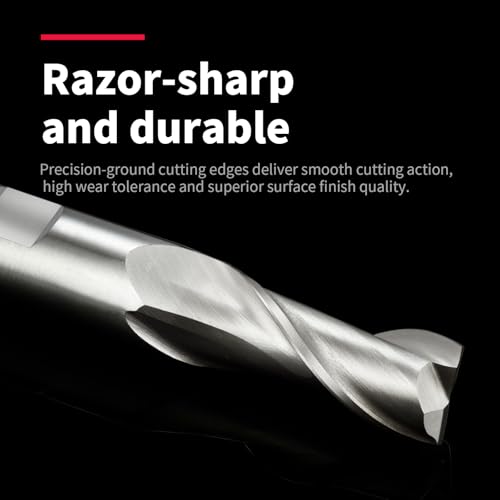 22mm 1pcs, 2 Flute HSS Straight Shank End Mill Cutter,Center Cutting, Slot & Keyway Milling DRINYOUNG (2-Flute, 22mm) 2-Flute