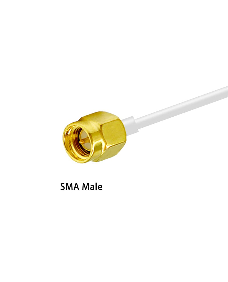 4G LTE Antenna SMA Male Connector 15DBi GSM/3G/4G/5G Omni-directional Waterproof Suction Cup Antenna with Magnetic Base 3M RG174 Cable (White) White