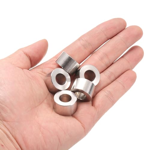 uxcell 12pcs Stainless Steel Spacer 10.5mm Bore x 20mm OD x 12mm Length Screw Bushing Plain Finish Round Metal Spacer for M10 Screws Bolts and Rods Silver Tone